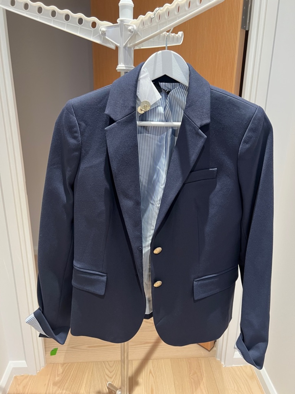 Women’s Navy Blazer - Classic Single-Breast with Gold Buttons